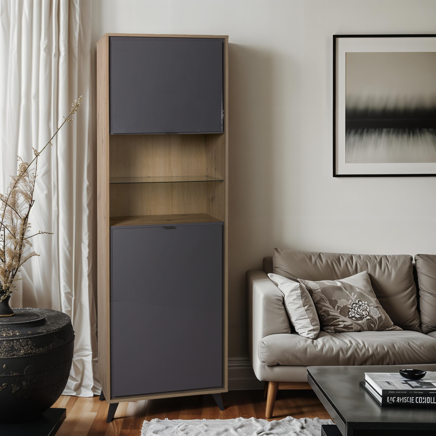 Colonna della Linea Cornice con 2 Ante e 2 Vani - Living - Prodotti